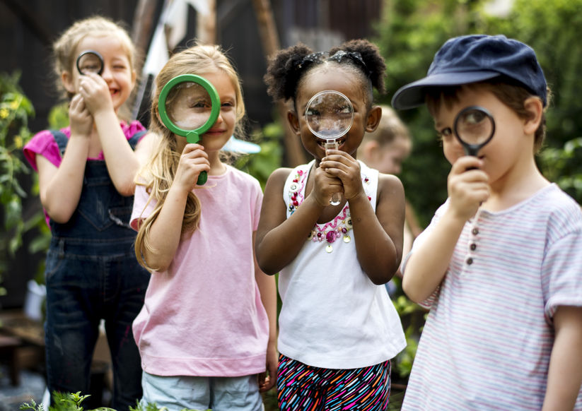 Group of Children are in a Field Trips