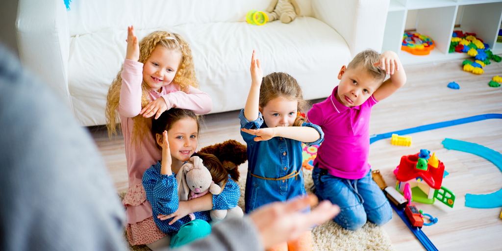 Children playing in a classroom