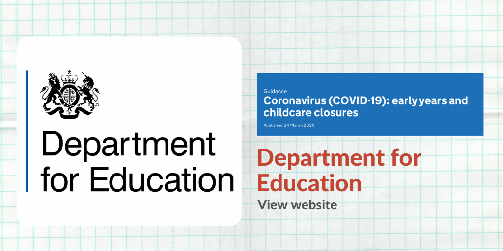 Banner with information for the Department for Education