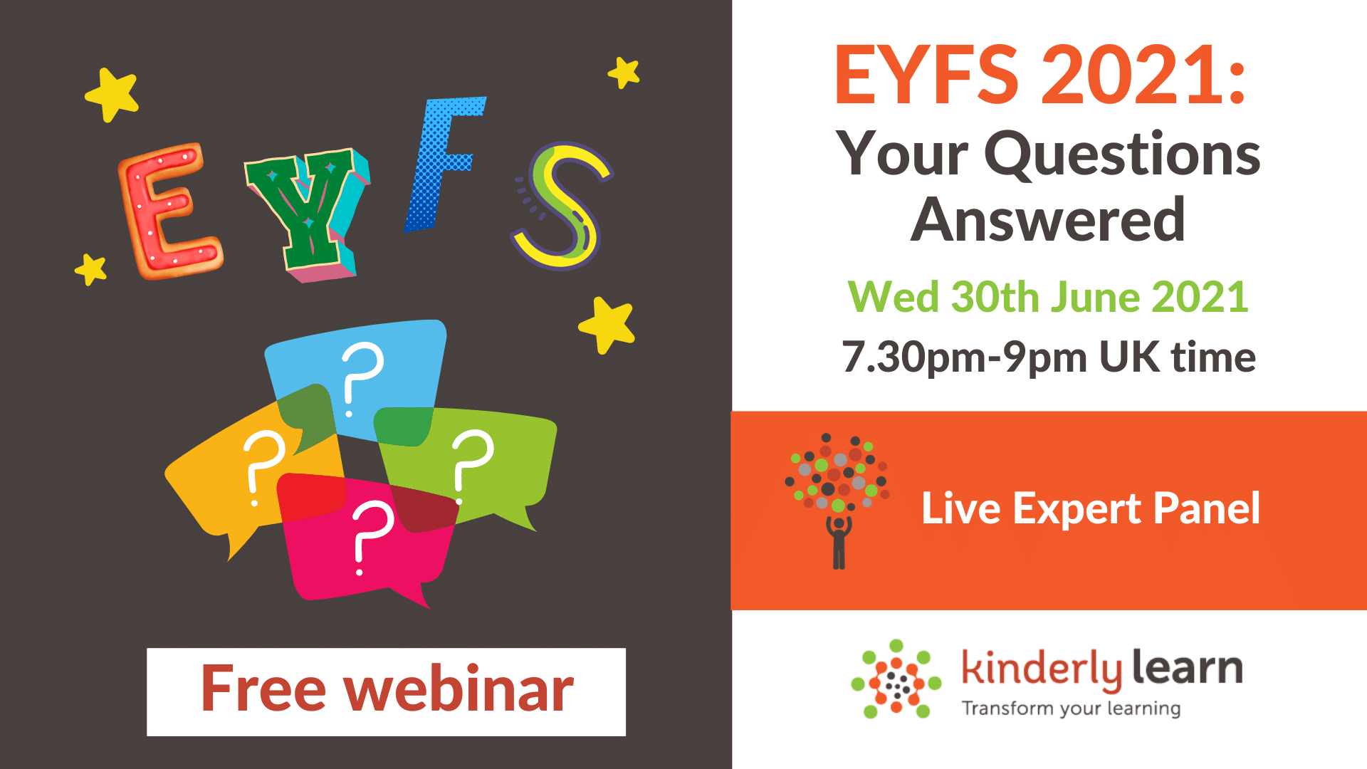 Graphic promoting eyfs webinar in june