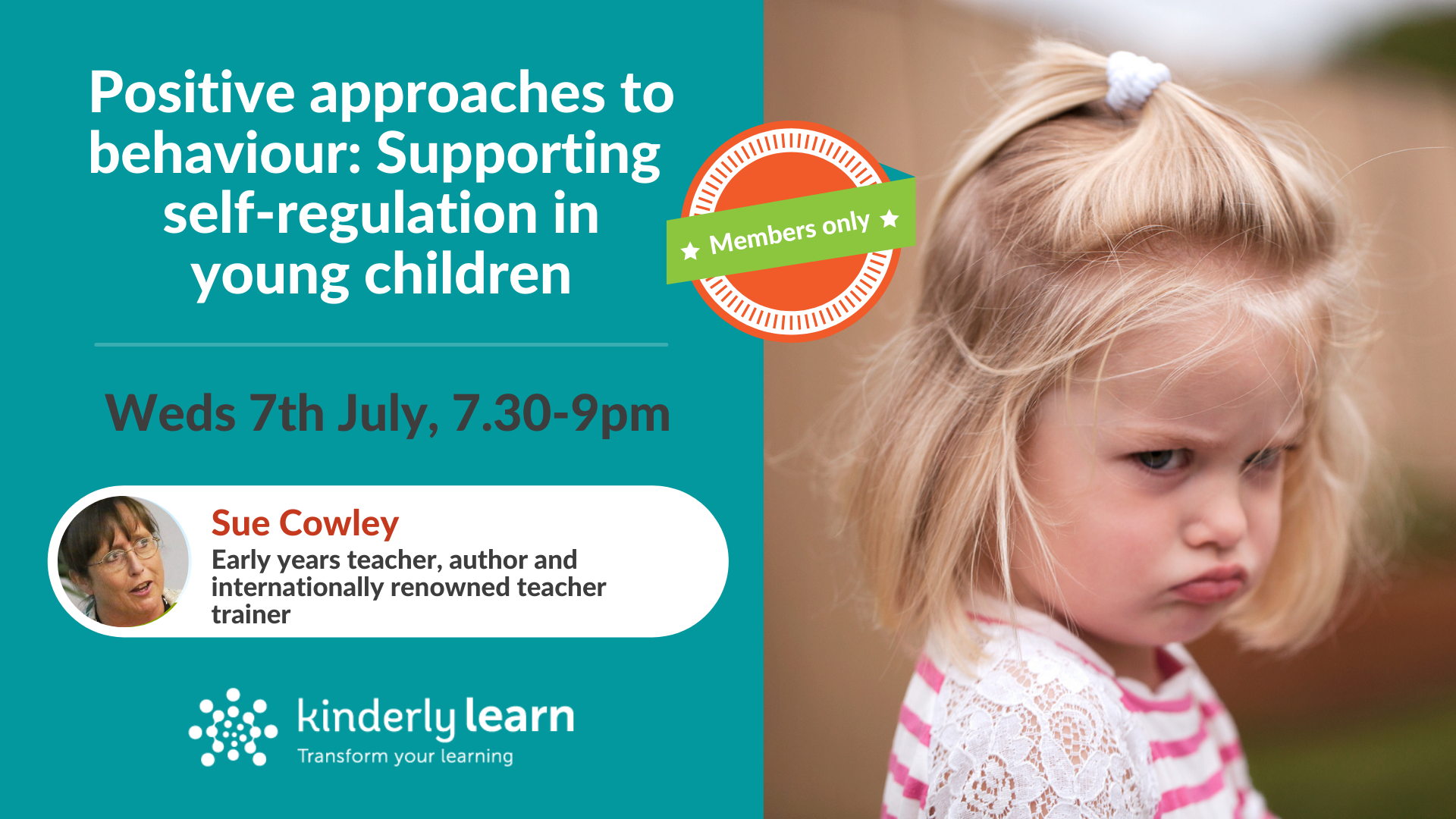 details for sue cowley webinar for kinderly