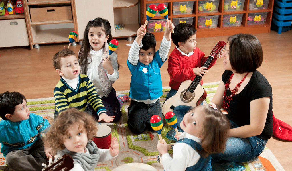 children playing musical instruments