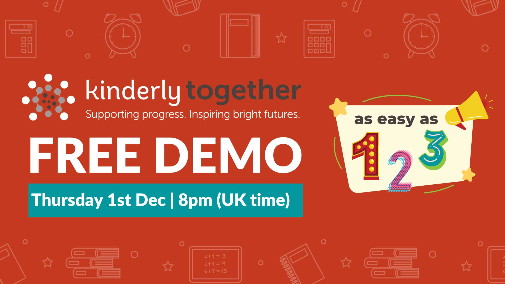 free kinderly software demo details for december 8pm