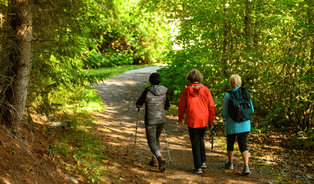 early years educators walking in nature