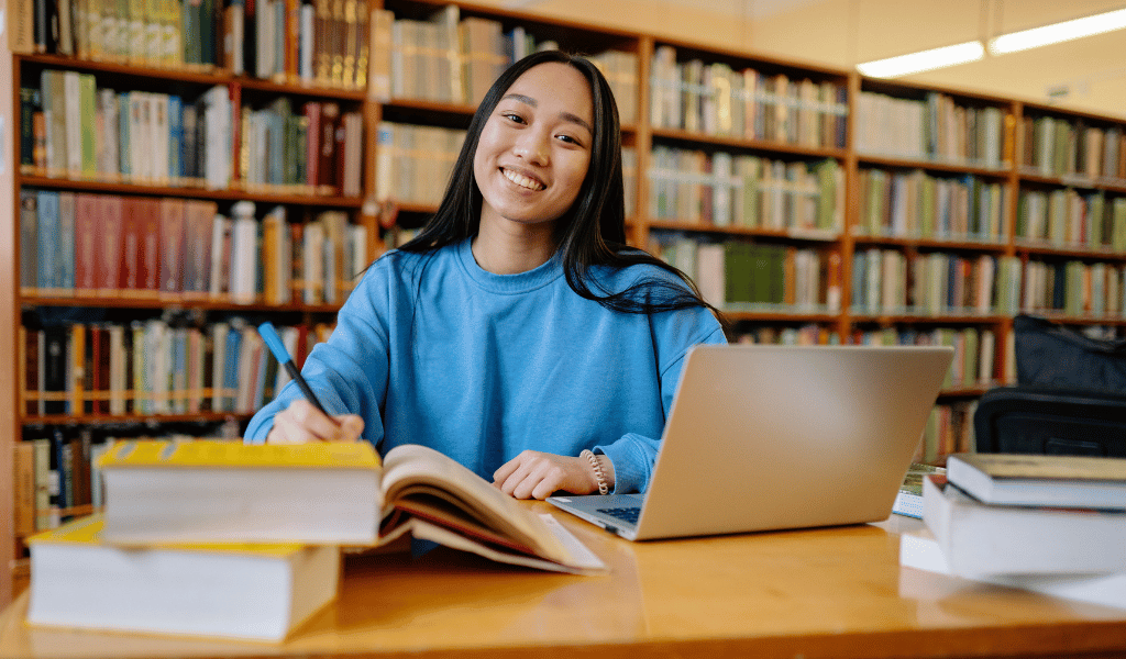 university student learning about early years