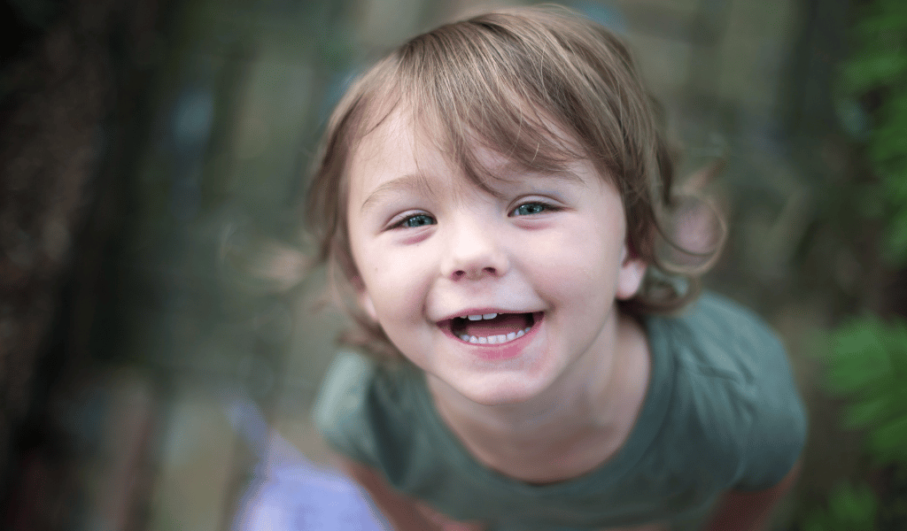 a child being joyful and happy