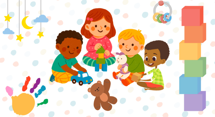 children playing with toys at nursery