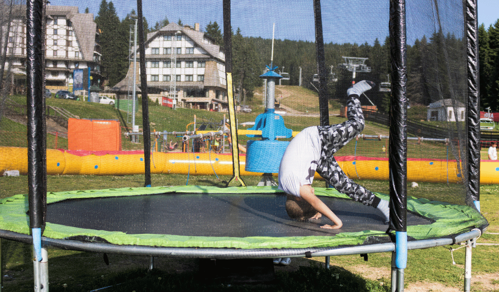 child in trampolin